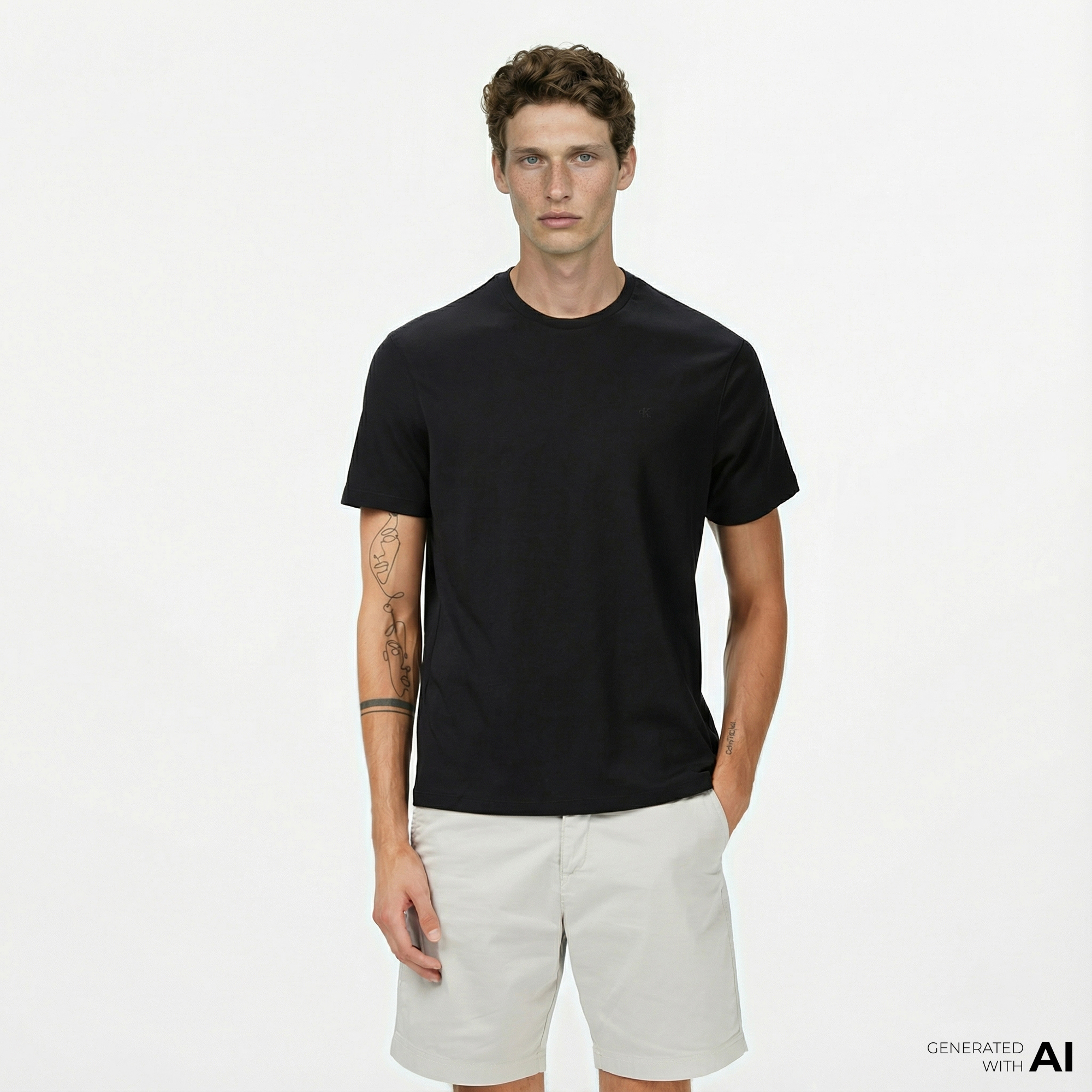  Calvin Klein Supima Chest Erkek Siyah T-Shirt