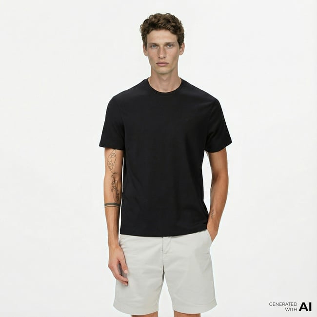  Calvin Klein Supima Chest Erkek Siyah T-Shirt