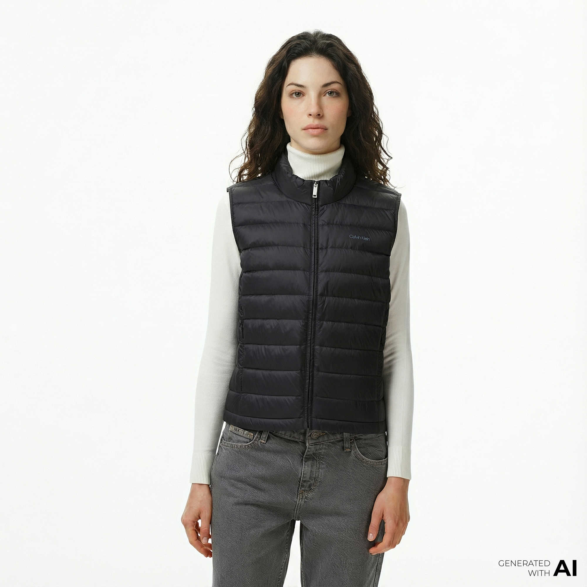  Calvin Klein Ultra Lightweight Down Puffer Kadın Siyah Yelek