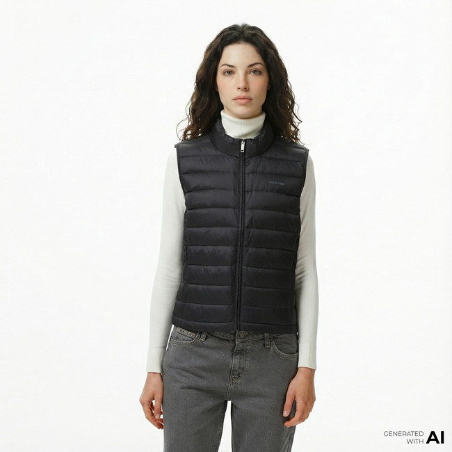  Calvin Klein Ultra Lightweight Down Puffer Kadın Siyah Yelek