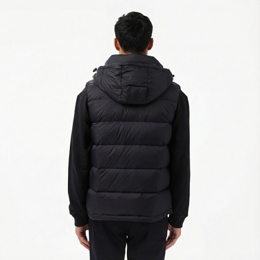  Calvin Klein Nylon Zip Off Hood Down Puf Erkek Siyah Yelek
