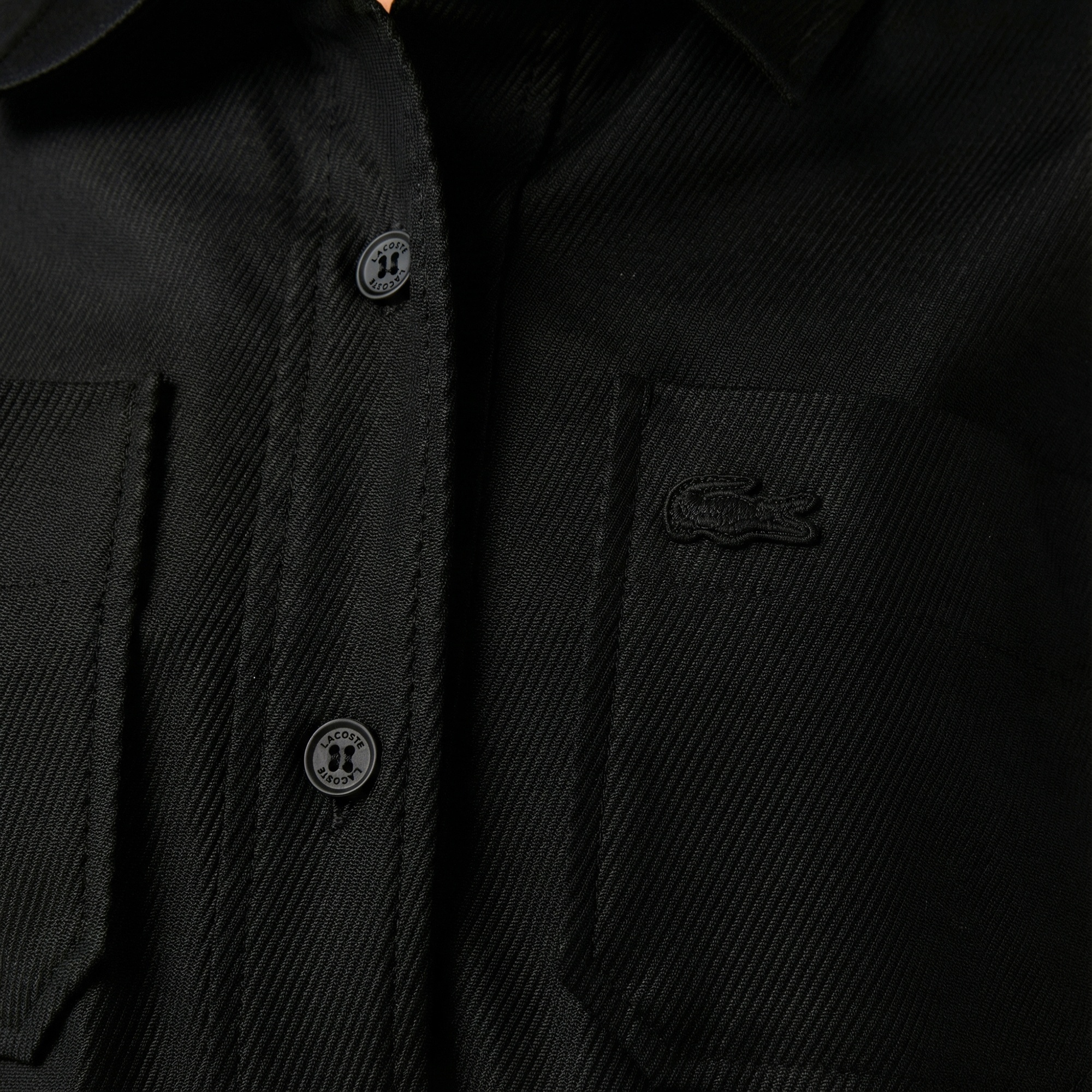 Lacoste Kadın Classic Fit Kısa Kollu Siyah Elbise