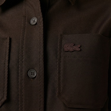  Lacoste Kadın Classic Fit Kısa Kollu Kahverengi Elbise