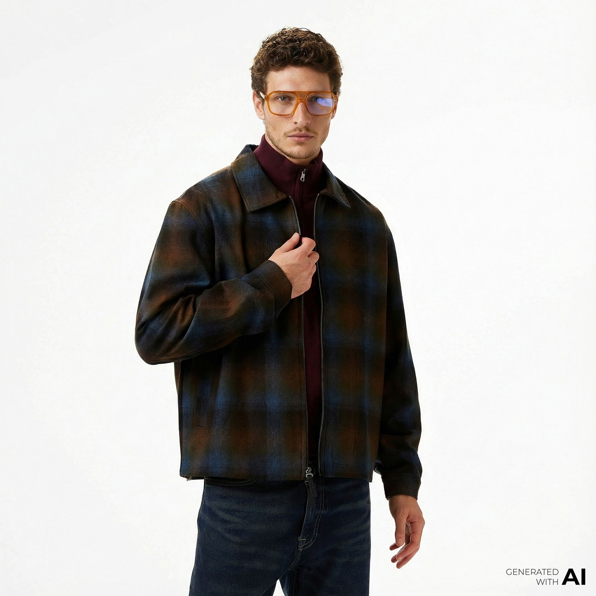  Calvin Klein Wool Flannel Erkek Kahverengi Ceket