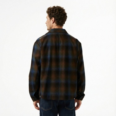  Calvin Klein Wool Flannel Erkek Kahverengi Ceket