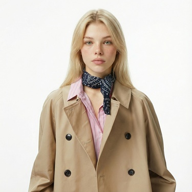  Tommy Hilfiger Cotton Kadın Trençkot Bej Trençkot