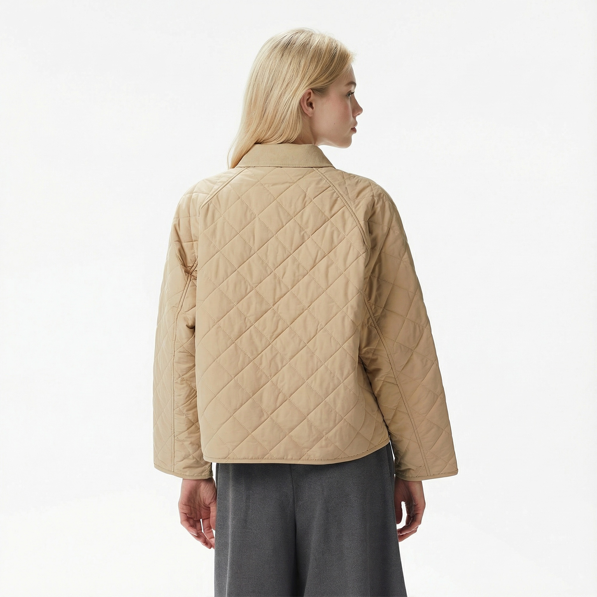 Tommy Hilfiger Padded Modern Quilted Kadın Bej Mont