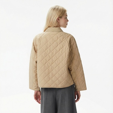  Tommy Hilfiger Padded Modern Quilted Kadın Bej Mont