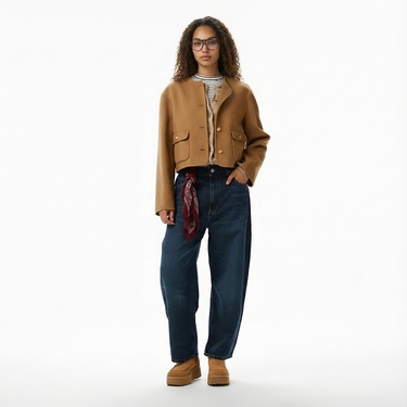  Tommy Hilfiger Wool Blend Lady Kadın Kahverengi Ceket