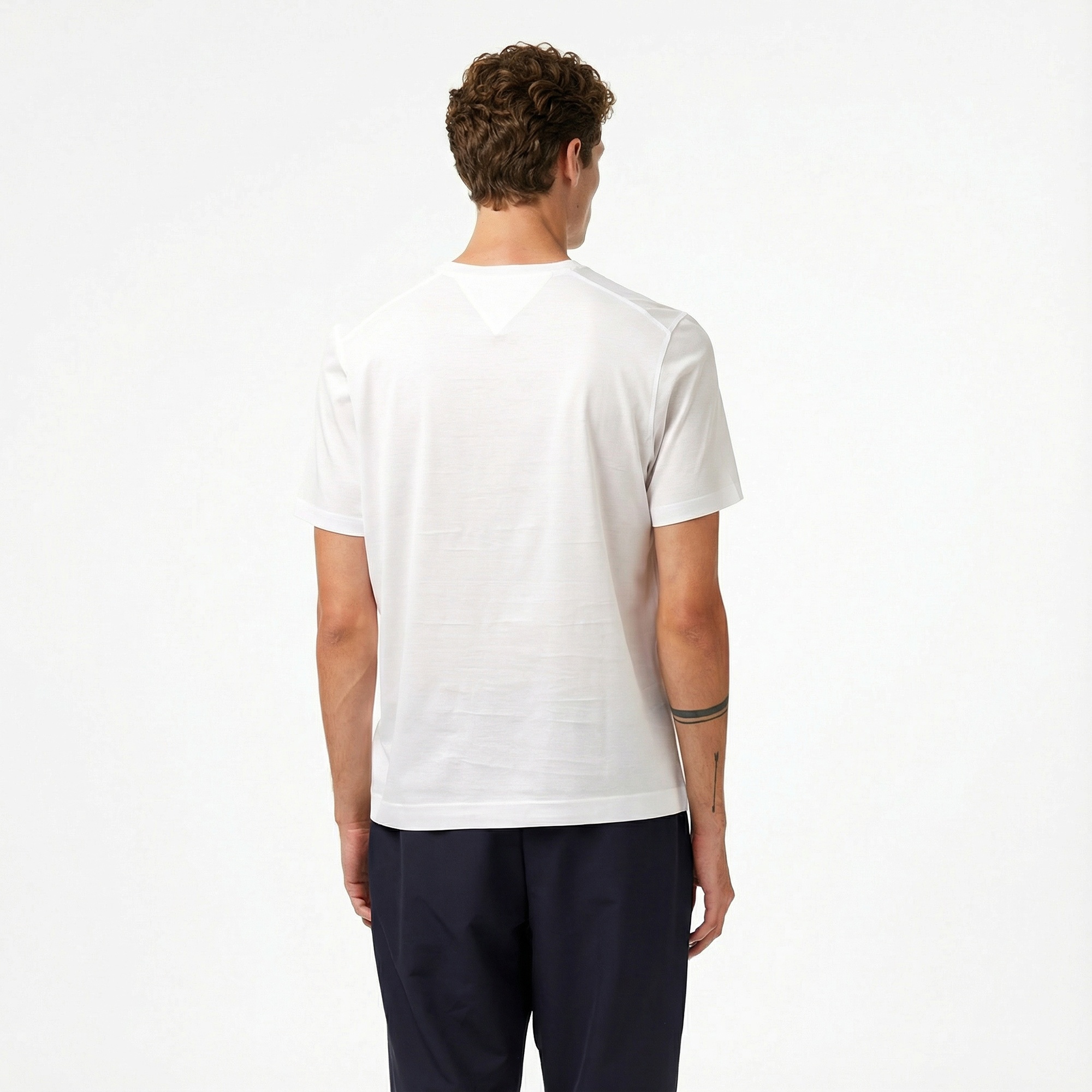 Tommy Hilfiger Mercerised Cotton Erkek Beyaz T-Shirt