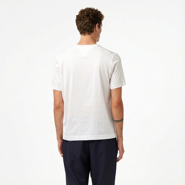  Tommy Hilfiger Mercerised Cotton Erkek Beyaz T-Shirt