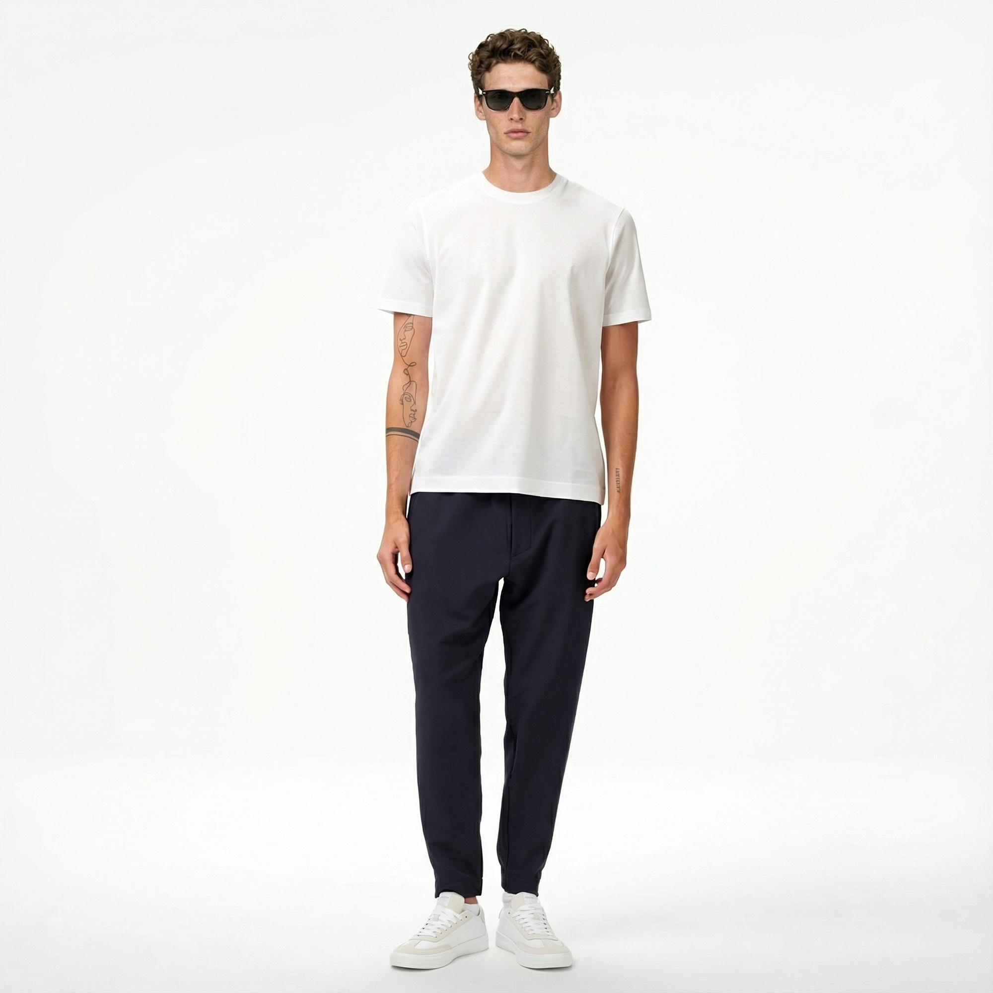 Tommy Hilfiger Mercerised Cotton Erkek Beyaz T-Shirt