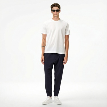  Tommy Hilfiger Mercerised Cotton Erkek Beyaz T-Shirt