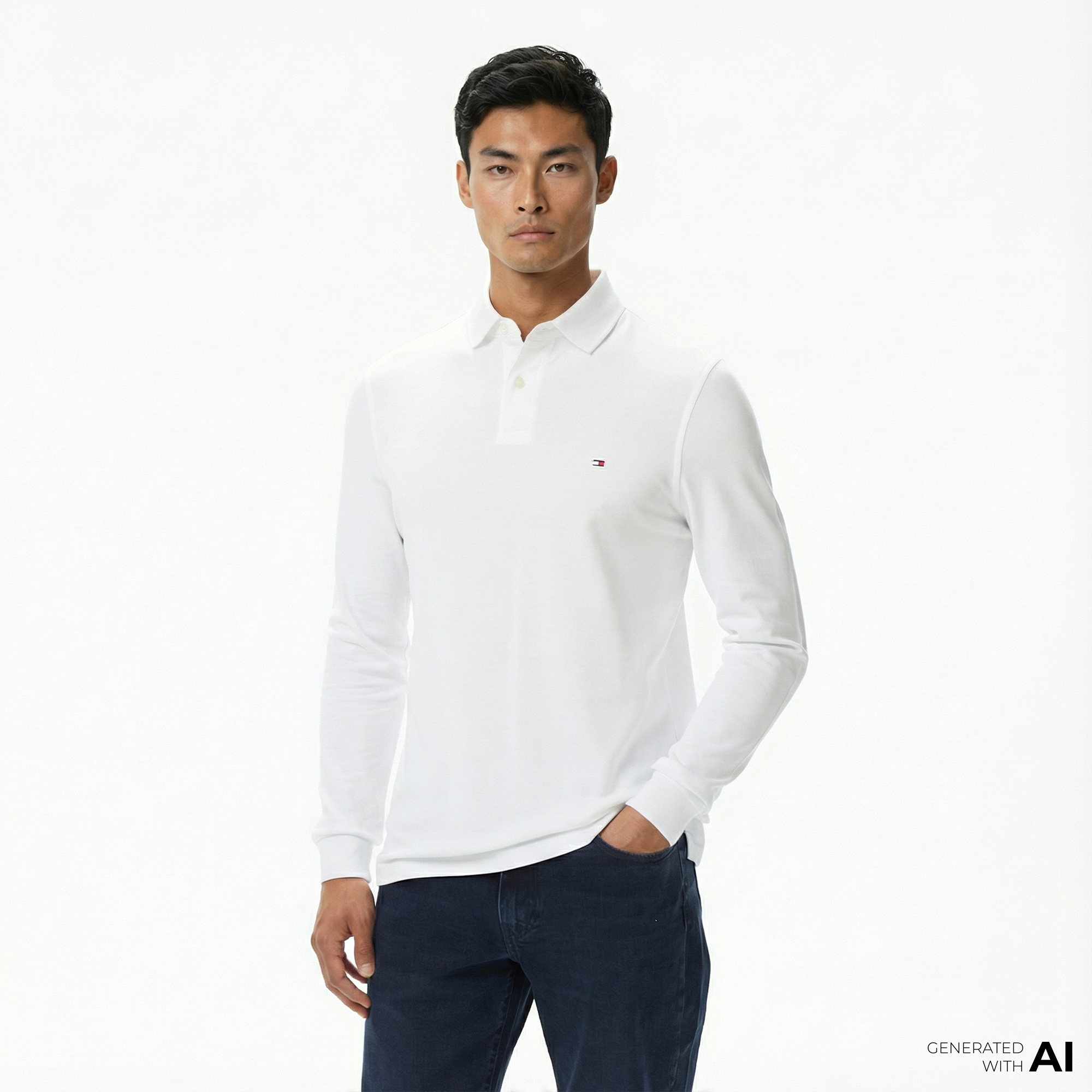  Tommy Hilfiger 1985 Regular Core Essentials Erkek Beyaz Polo Yaka T-Shirt