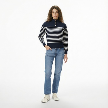  Tommy Hilfiger Jersey Gold Kadın Lacivert Kazak