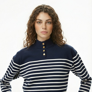  Tommy Hilfiger Jersey Gold Kadın Lacivert Kazak