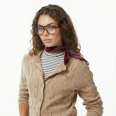  Tommy Hilfiger Soft Wool Cable Cardigan Kadın Bej Hırka