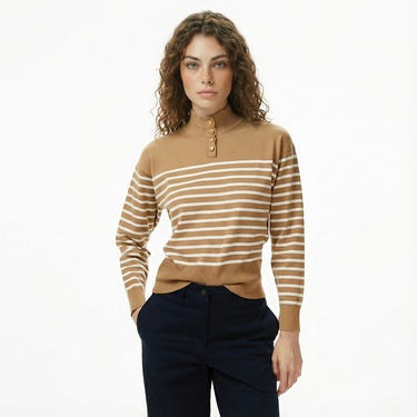  Tommy Hilfiger Jersey Gold Kadın Bej Kazak