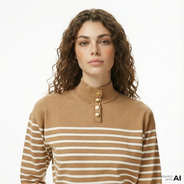  Tommy Hilfiger Jersey Gold Kadın Bej Kazak