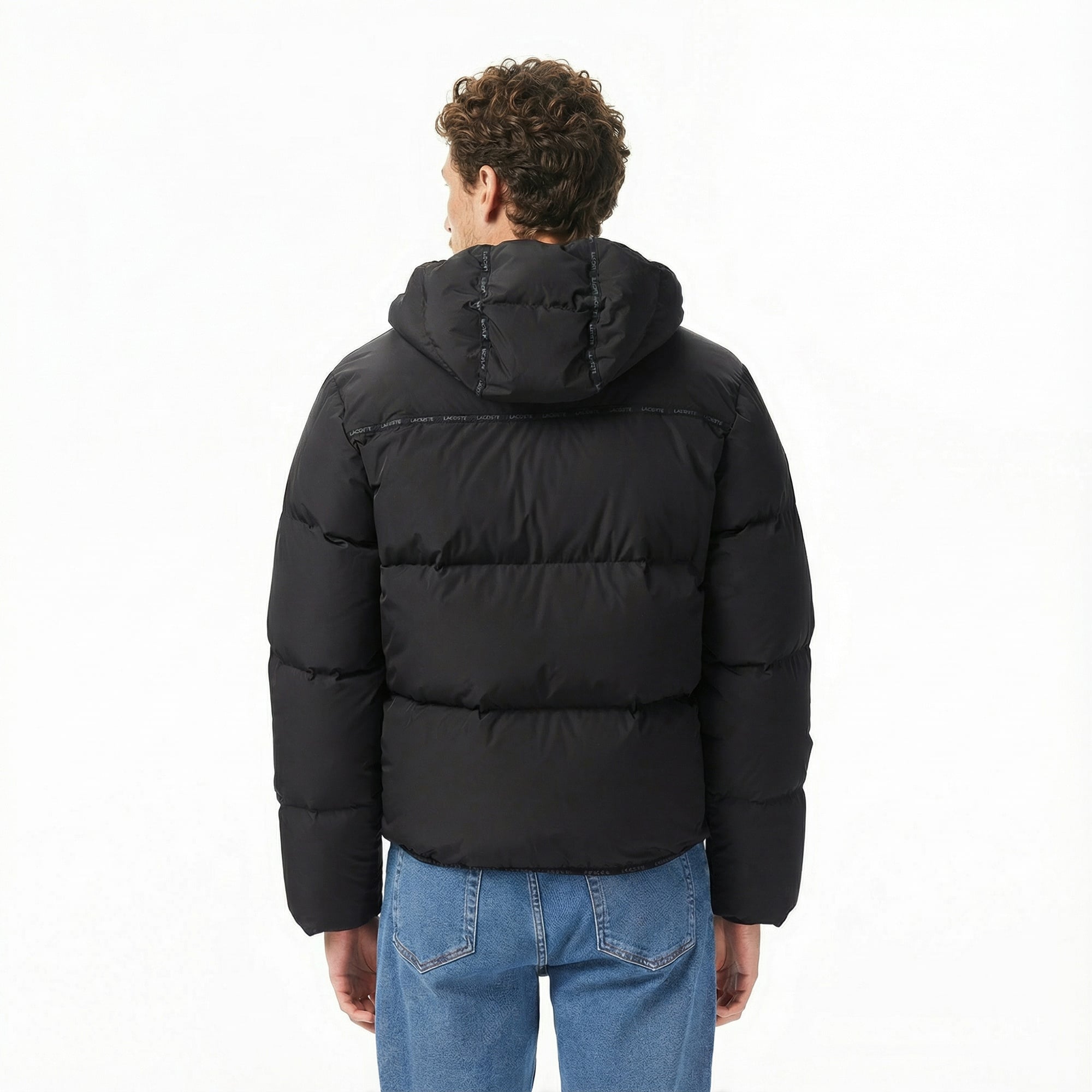 Lacoste Erkek Kapüşonlu Siyah Mont