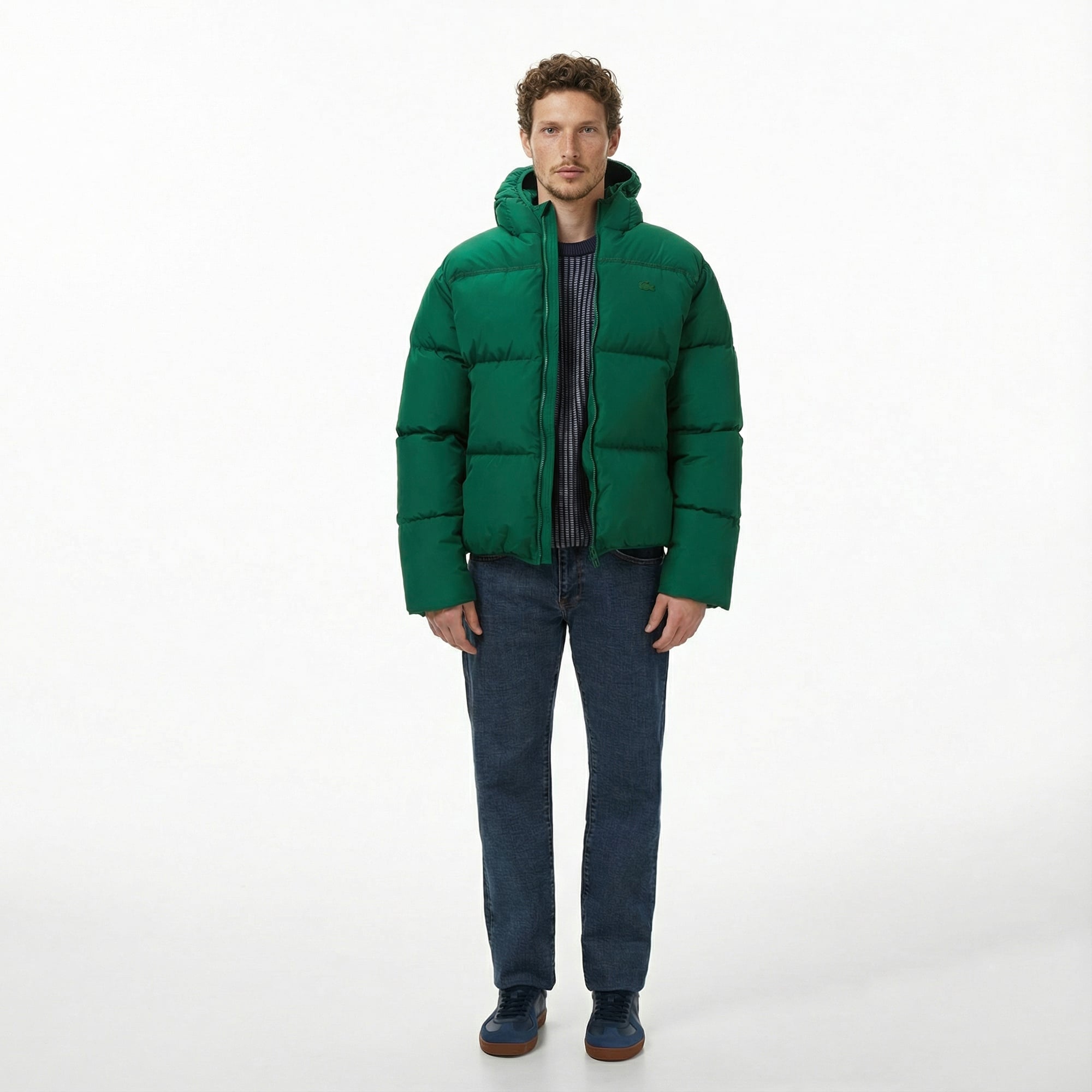 Lacoste Erkek Kapüşonlu Yeşil Mont