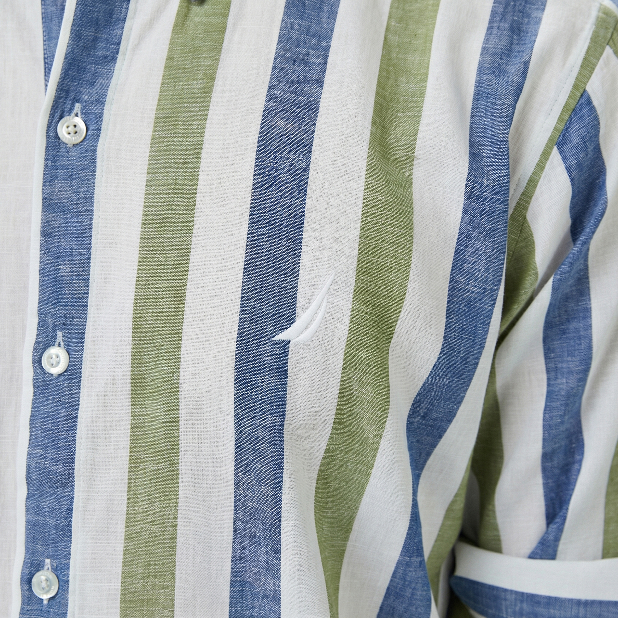  Nautica Erkek Yeşil Classic Fit Çizgili Gömlek