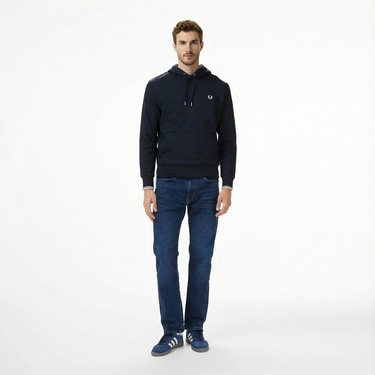  Fred Perry Tipped Hooded Erkek Lacivert Sweatshirt