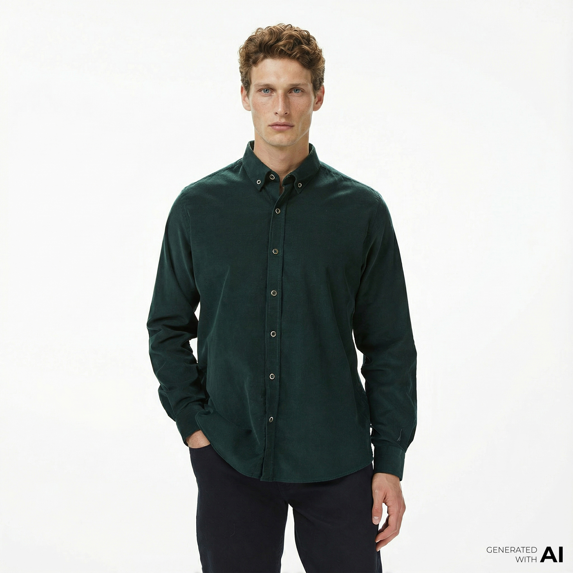  Nautica Erkek Yeşil Classic Fit Gömlek