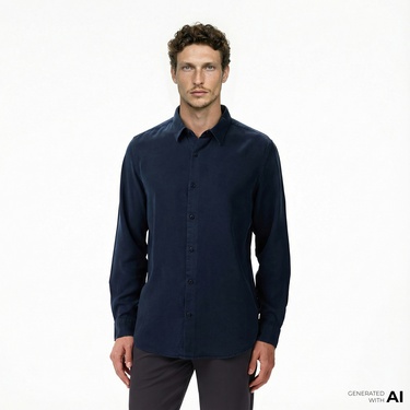  Nautica Erkek Lacivert Classic Fit Gömlek