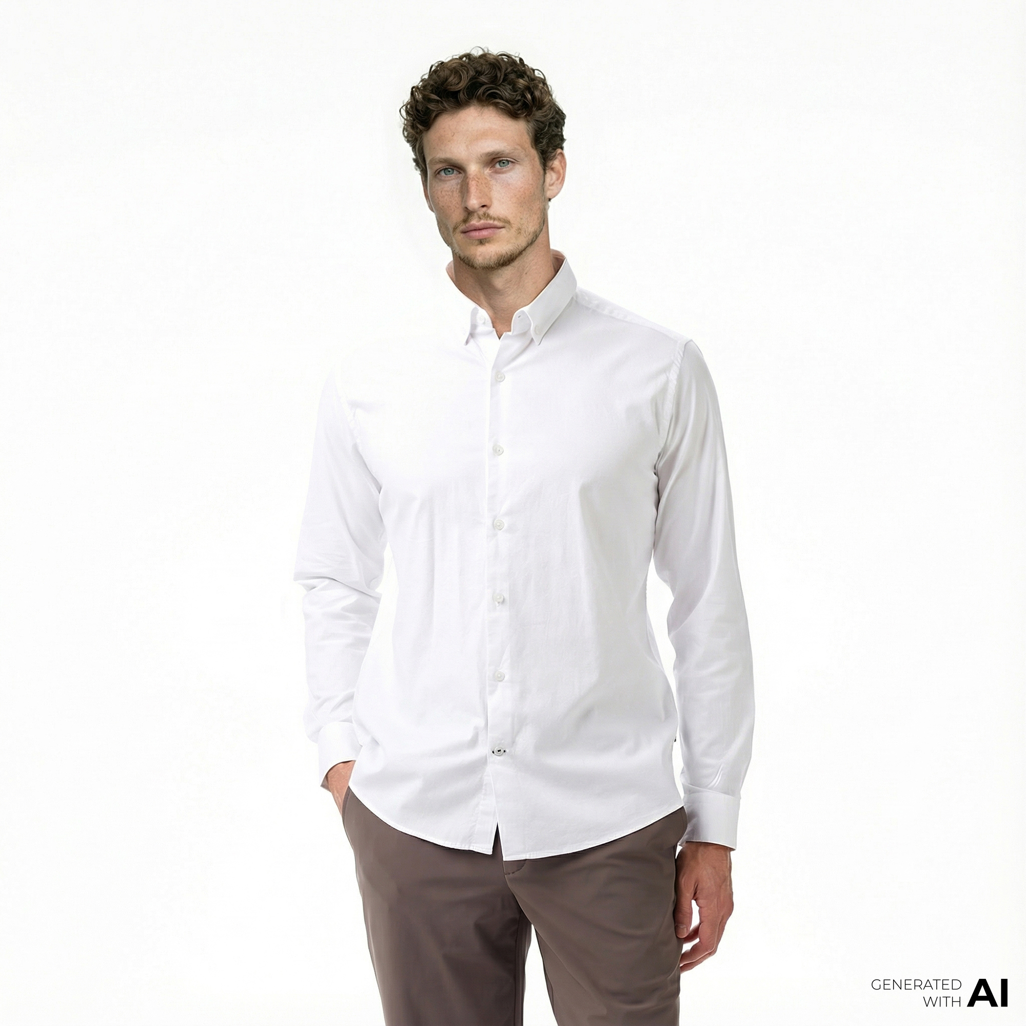  Nautica Erkek Beyaz Slim Fit Gömlek