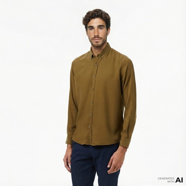  Nautica Erkek Yeşil Classic Fit Gömlek