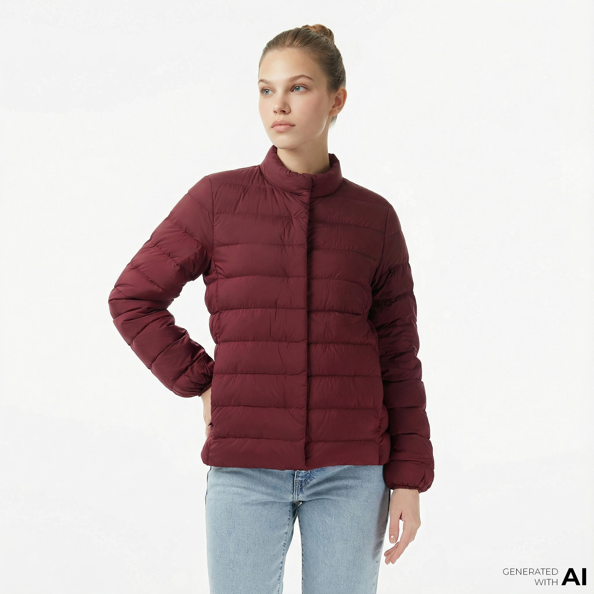  Nautica Kadın Bordo Regular Fit Mont
