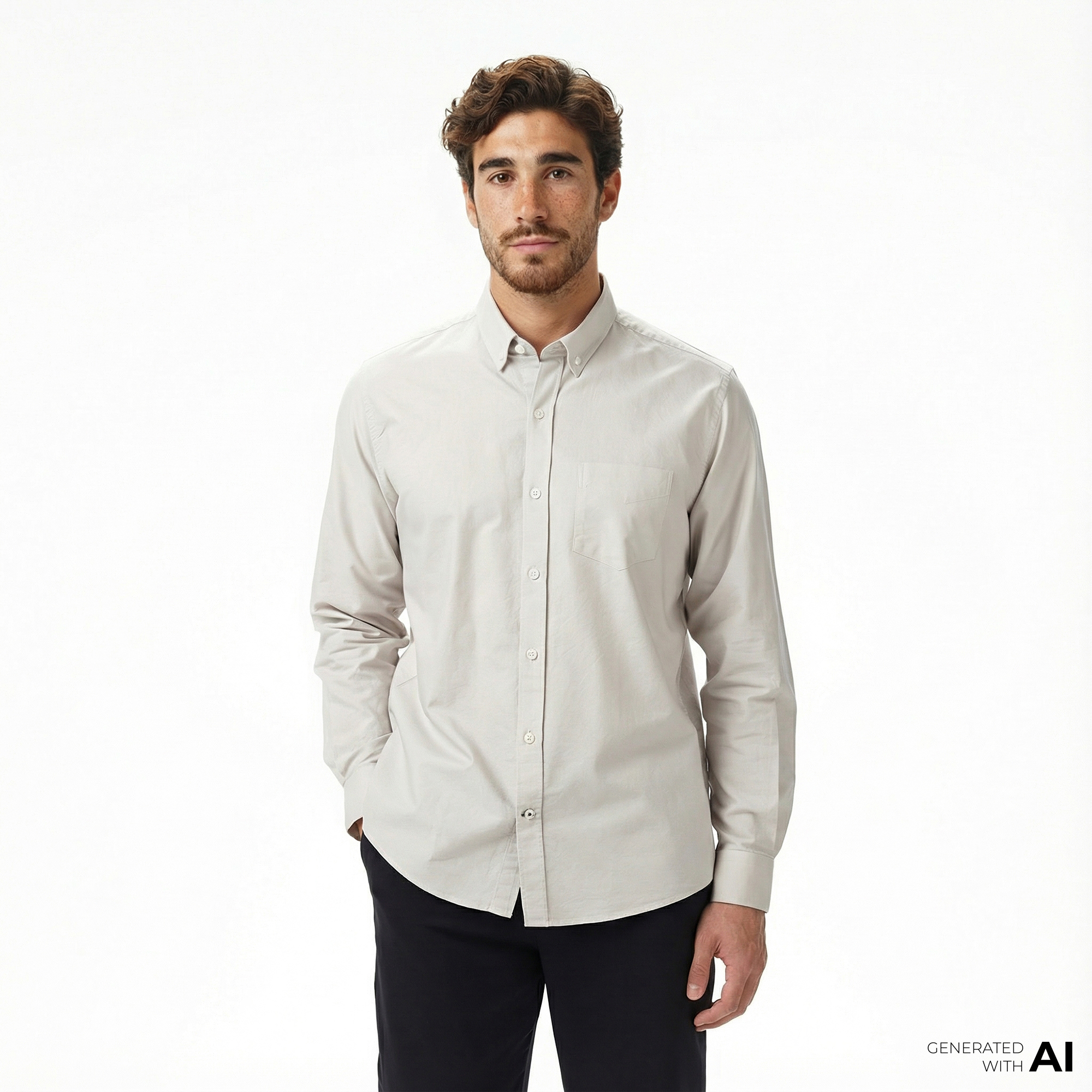  Nautica Erkek Gri Classic Fit Gömlek