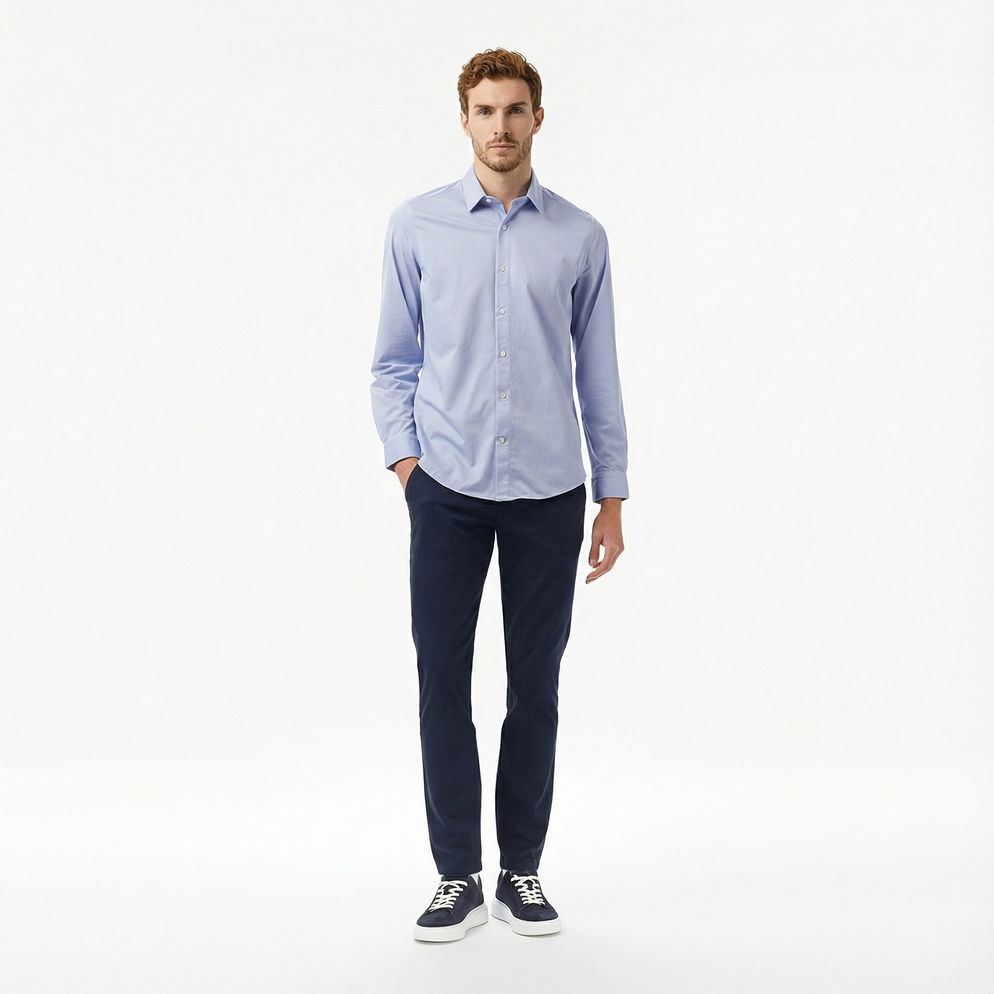  Nautica Erkek Mavi Slim Fit Gömlek