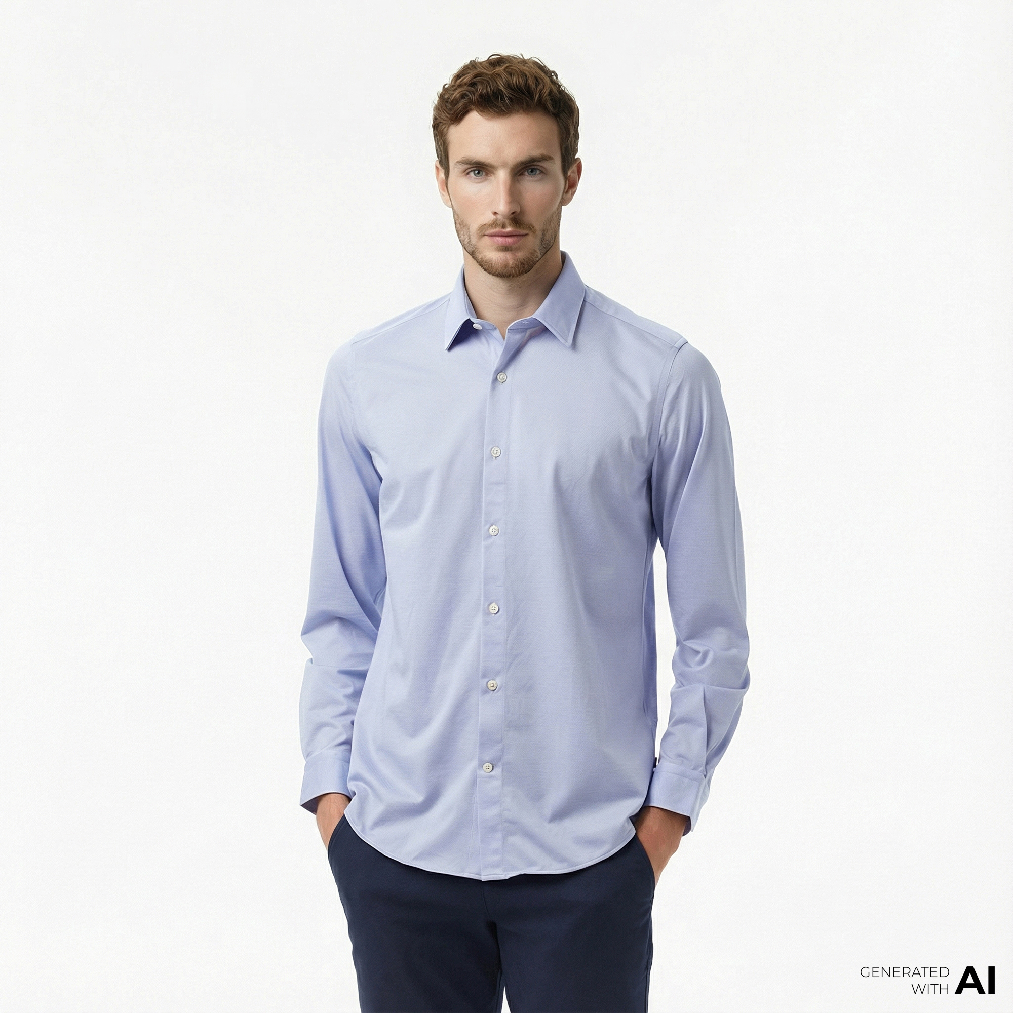  Nautica Erkek Mavi Slim Fit Gömlek