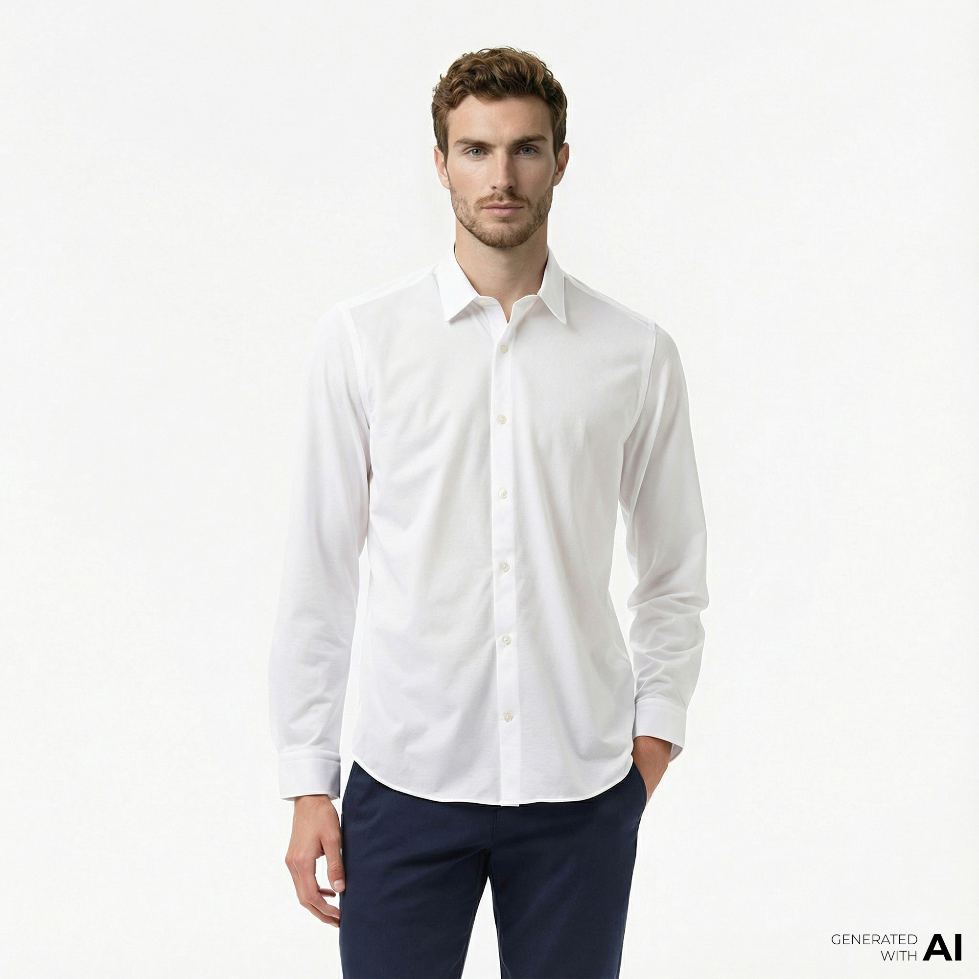  Nautica Erkek Beyaz Slim Fit Gömlek