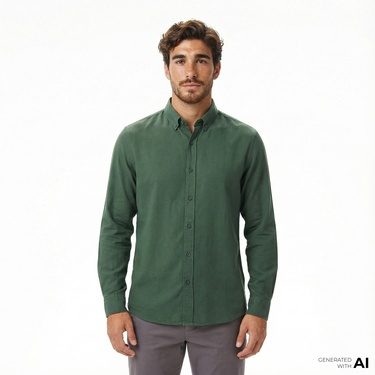  Nautica Erkek Yeşil Classic Fit Gömlek