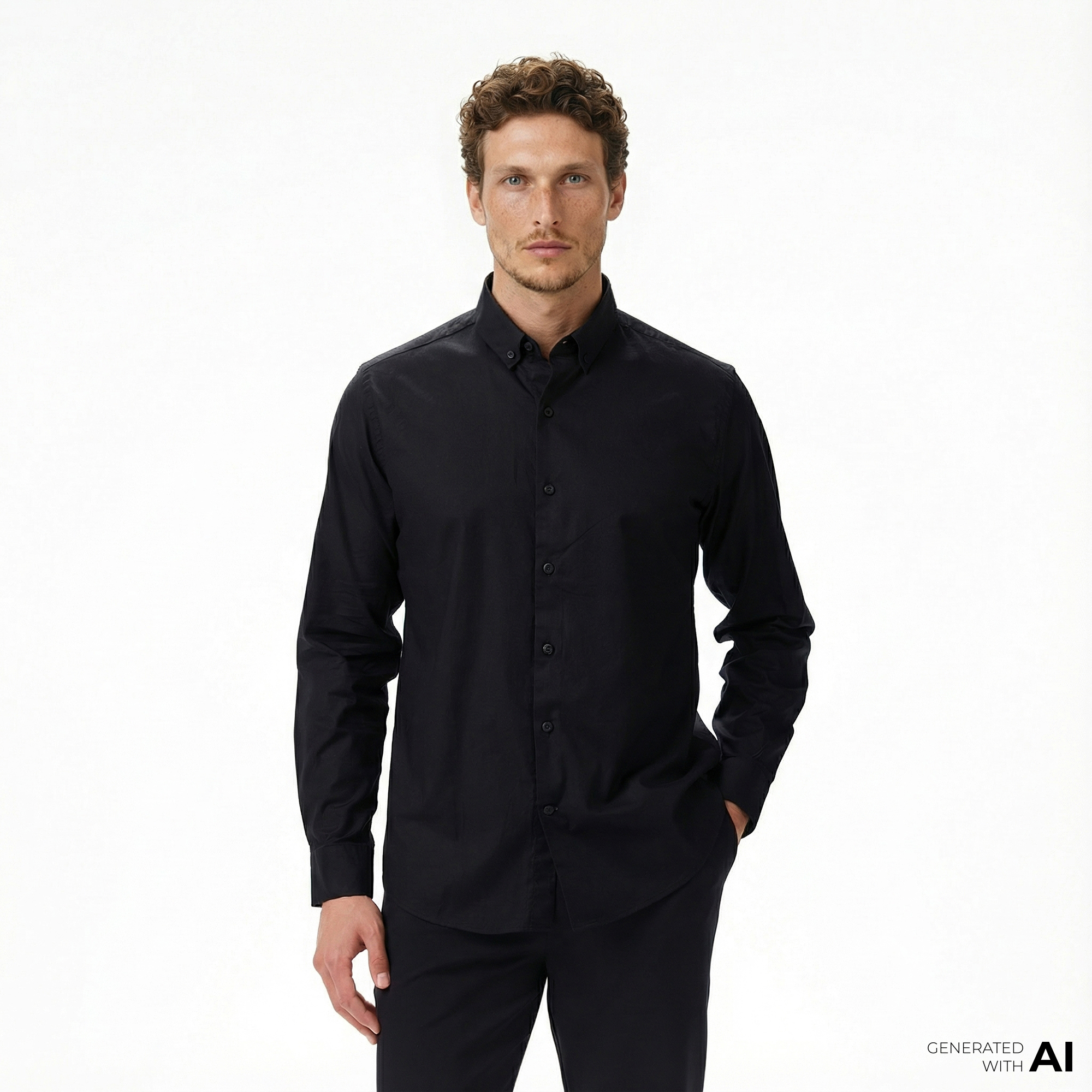  Nautica Erkek Siyah Slim Fit Gömlek