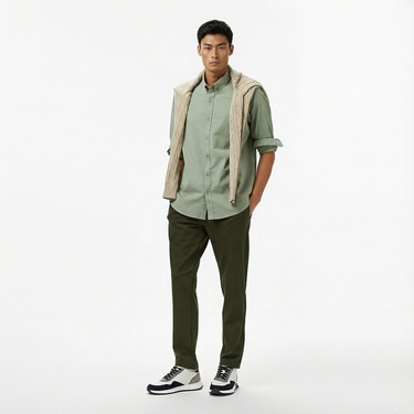  Nautica Erkek Yeşil Classic Fit Gömlek