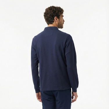  Nautica Erkek Lacivert Classic Fit Uzun Kollu Polo Yaka T-Shirt