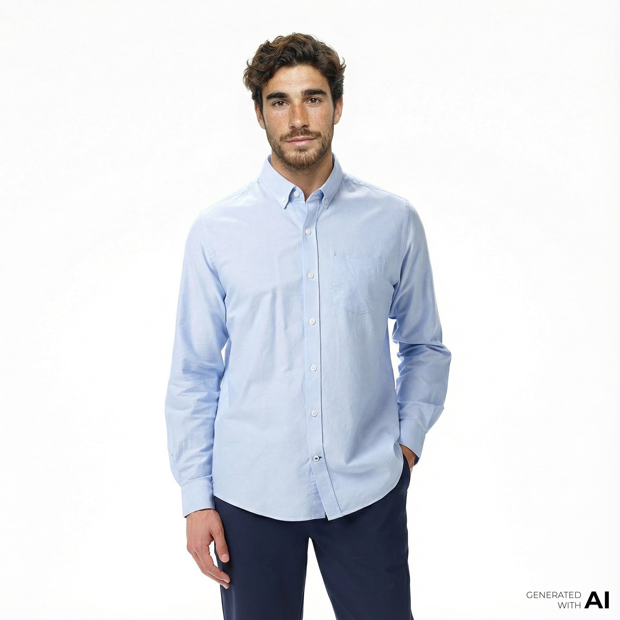  Nautica Erkek Mavi Classic Fit Gömlek