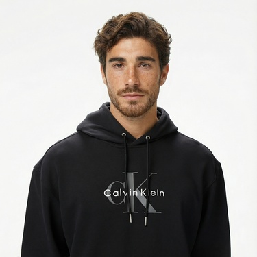  Calvin Klein Monologo Terry Erkek Siyah Sweatshirt