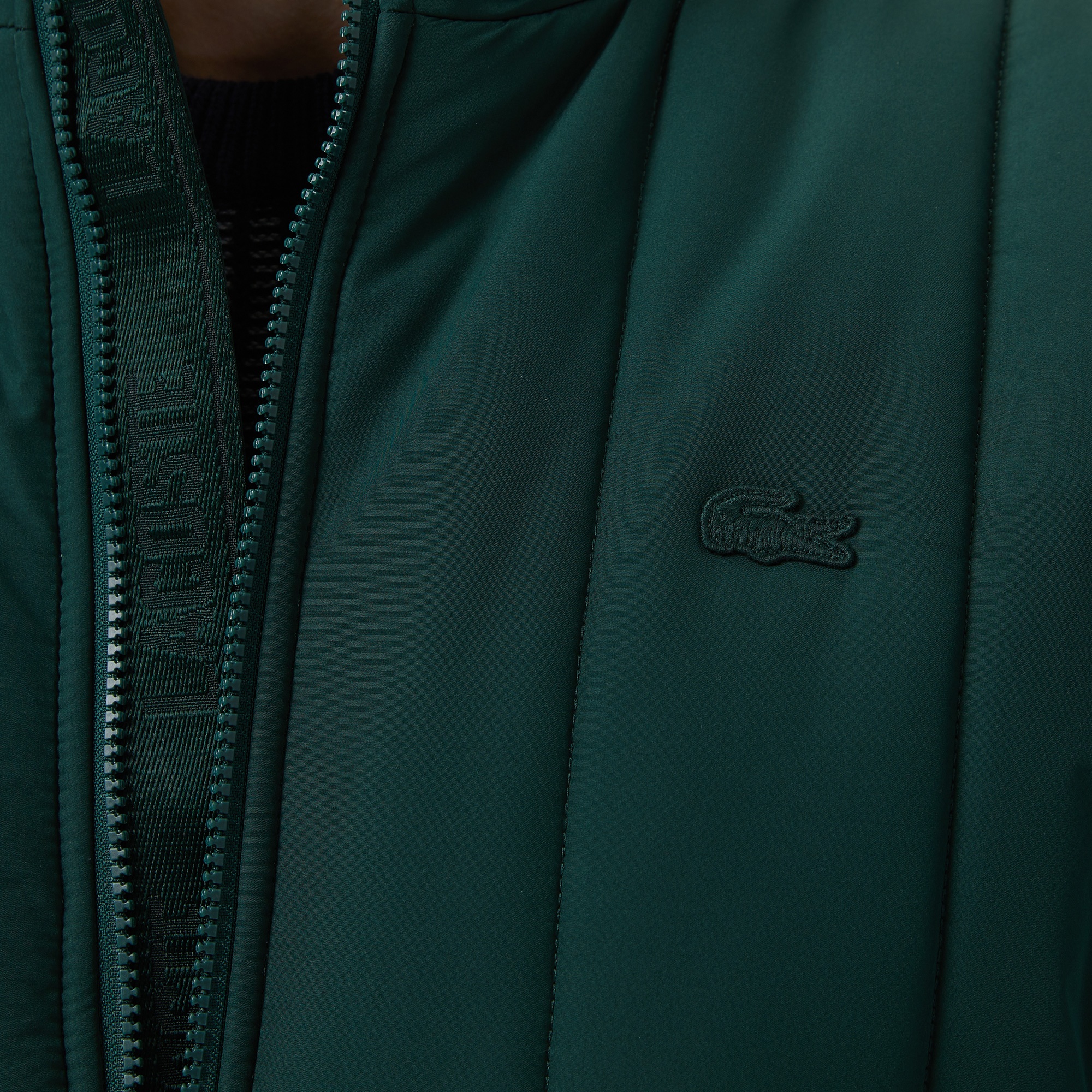 Lacoste Erkek Dik Yaka Koyu Yeşil Mont