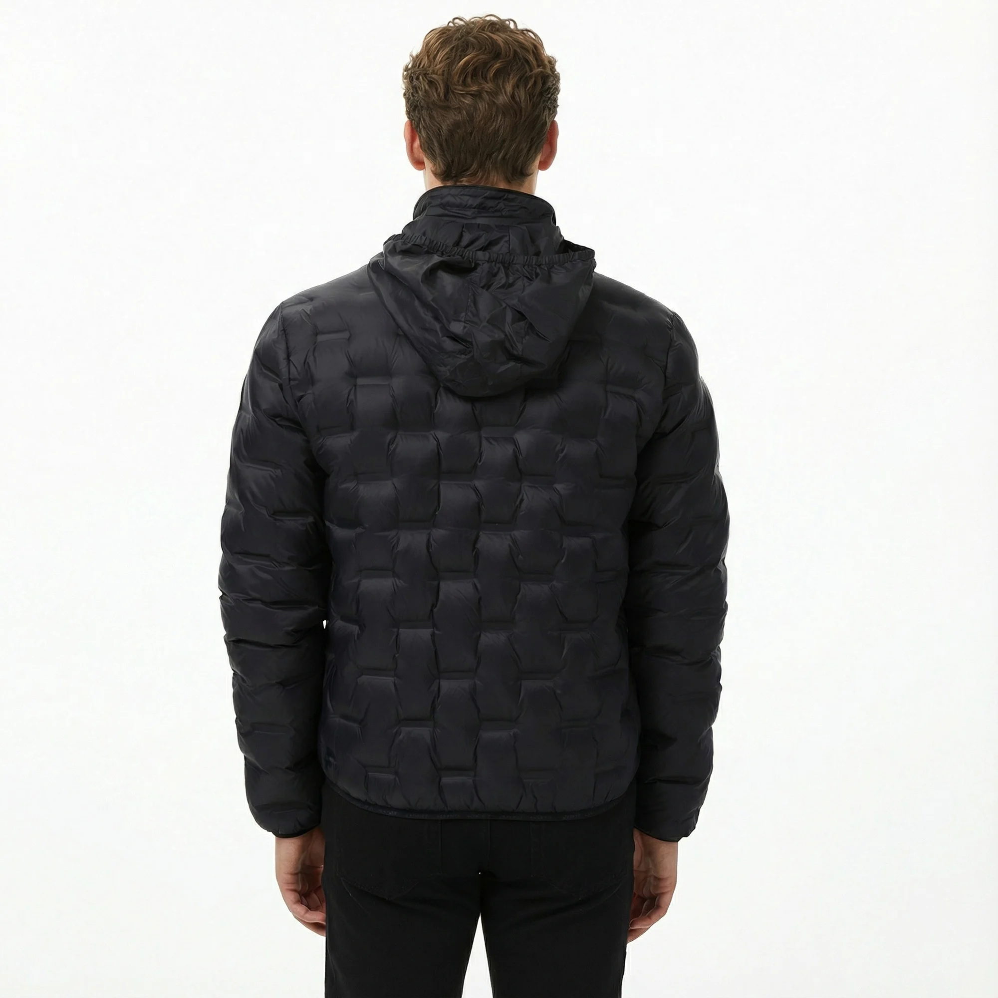 Lacoste Erkek Dik Yaka Kapitone Siyah Mont