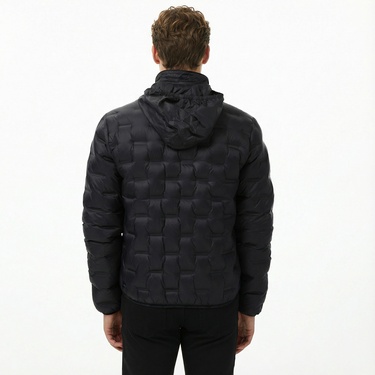  Lacoste Erkek Dik Yaka Kapitone Siyah Mont