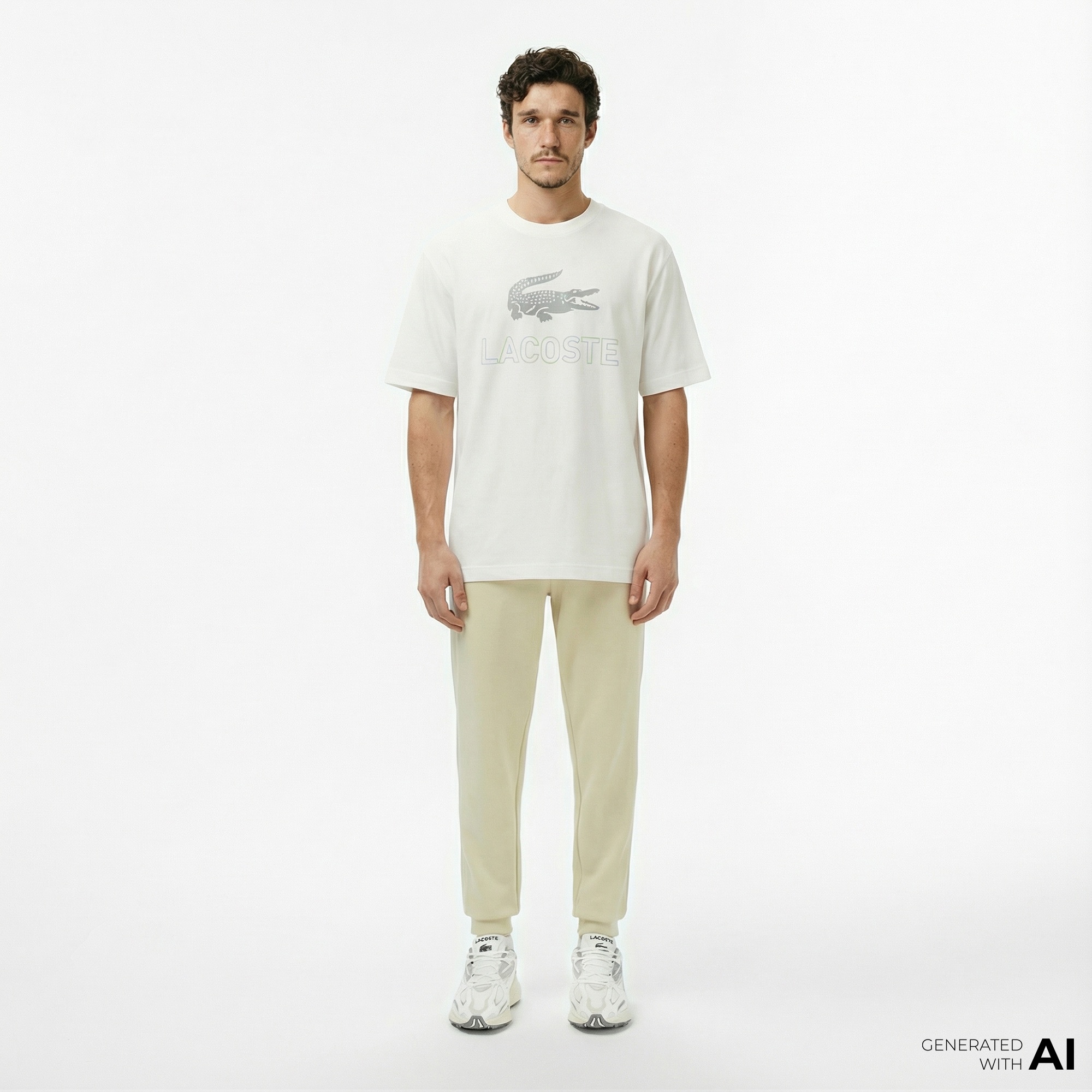 Lacoste Erkek Classic Fit Bej Eşofman Altı