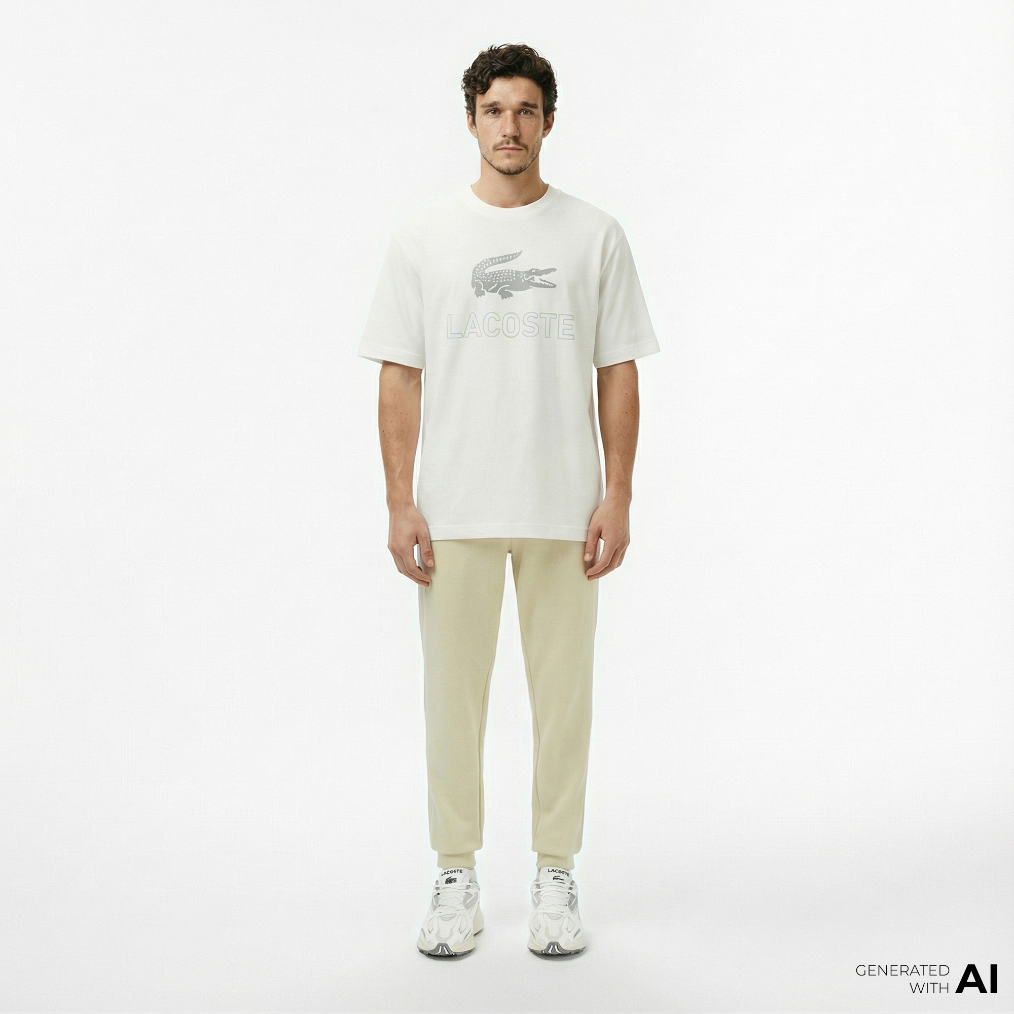  Lacoste Erkek Classic Fit Bej Eşofman Altı