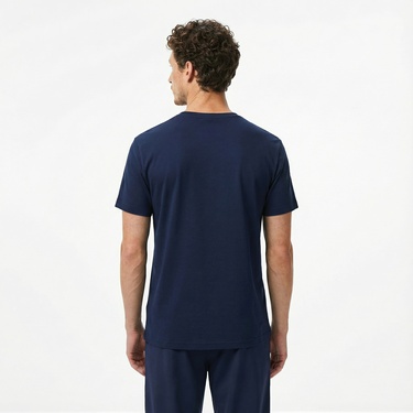  Lacoste Erkek Regular Fit Bisiklet Yaka Lacivert T-Shirt
