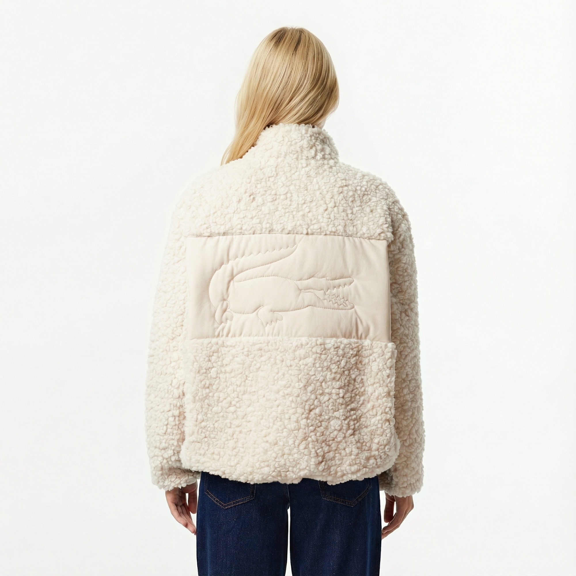 Lacoste Kadın Dik Yaka Beyaz Ceket