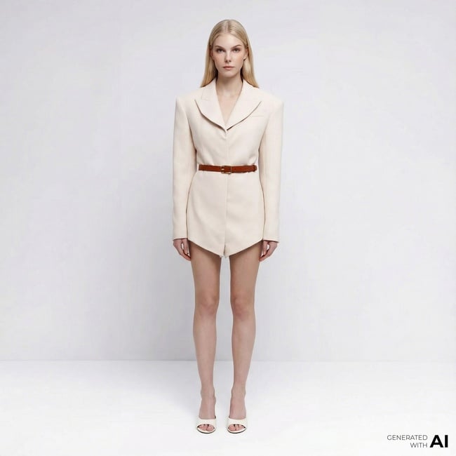  Fabby Kadın Krem Tulum